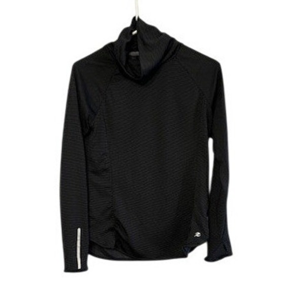 Zoot Sports Tops - Zoot Sports Womens Black Funnel Neck Long Sleeve Running Top Thumbholes Reflect